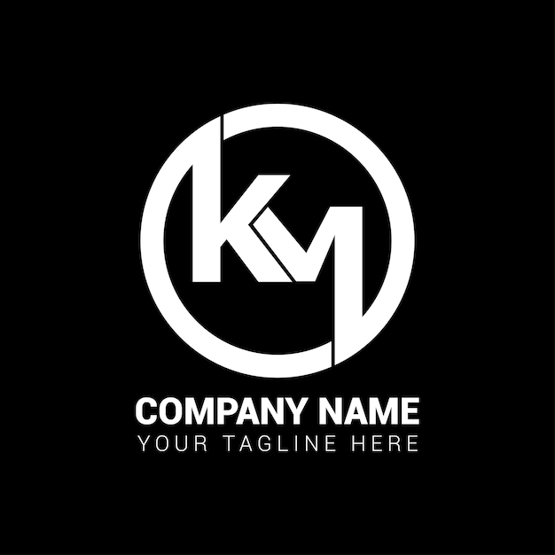 KM K M las letras del logotipo monograma la letra del alfabeto el icono del logotipo KM