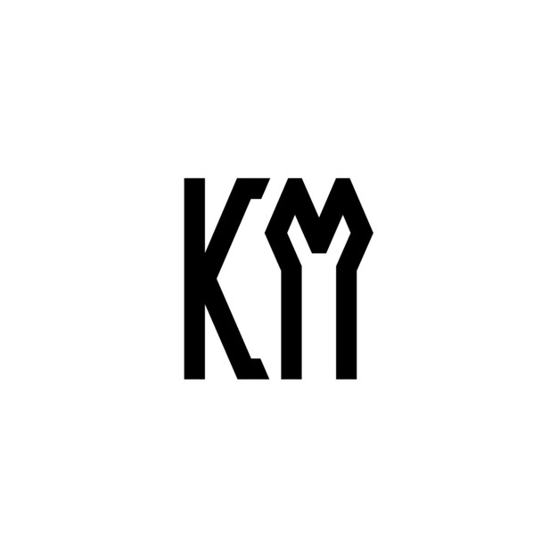 KM monograma logotipo diseño carta texto nombre símbolo monocromo logotipo alfabeto carácter simple logotipo