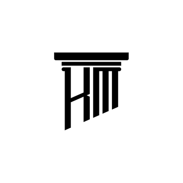 KM monograma logotipo diseño carta texto nombre símbolo monocromo logotipo alfabeto carácter simple logotipo