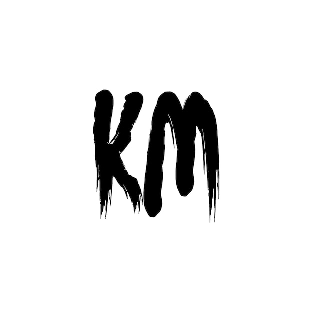 KM monograma logotipo diseño carta texto nombre símbolo monocromo logotipo alfabeto carácter simple logotipo