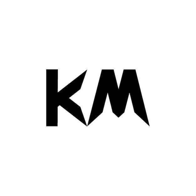 KM monograma logotipo diseño carta texto nombre símbolo monocromo logotipo alfabeto carácter simple logotipo