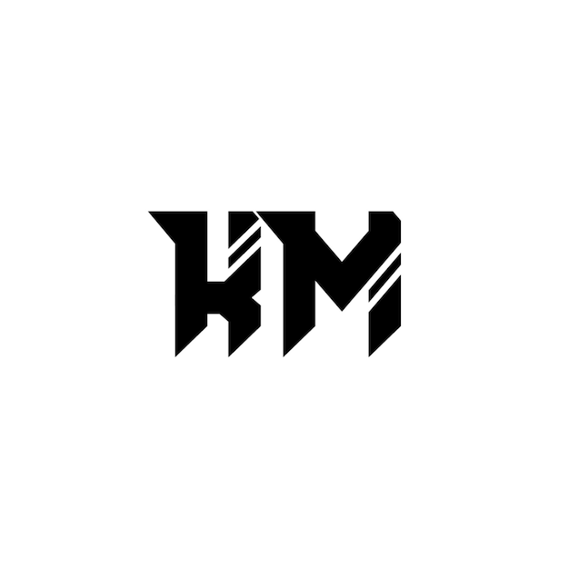 KM monograma logotipo diseño carta texto nombre símbolo monocromo logotipo alfabeto carácter simple logotipo