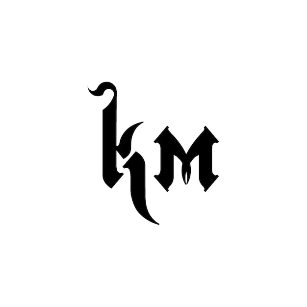 KM monograma logotipo diseño carta texto nombre símbolo monocromo logotipo alfabeto carácter simple logotipo