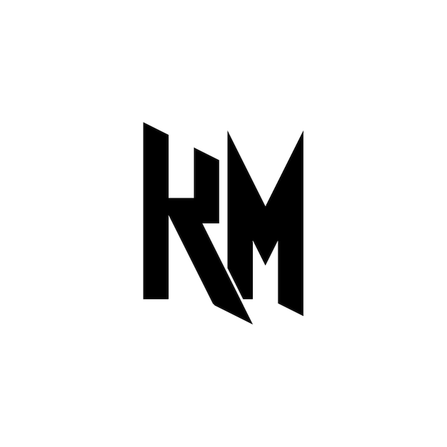 KM monograma logotipo diseño carta texto nombre símbolo monocromo logotipo alfabeto carácter simple logotipo