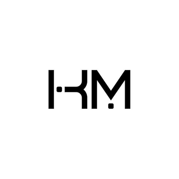 KM monograma logotipo diseño carta texto nombre símbolo monocromo logotipo alfabeto carácter simple logotipo