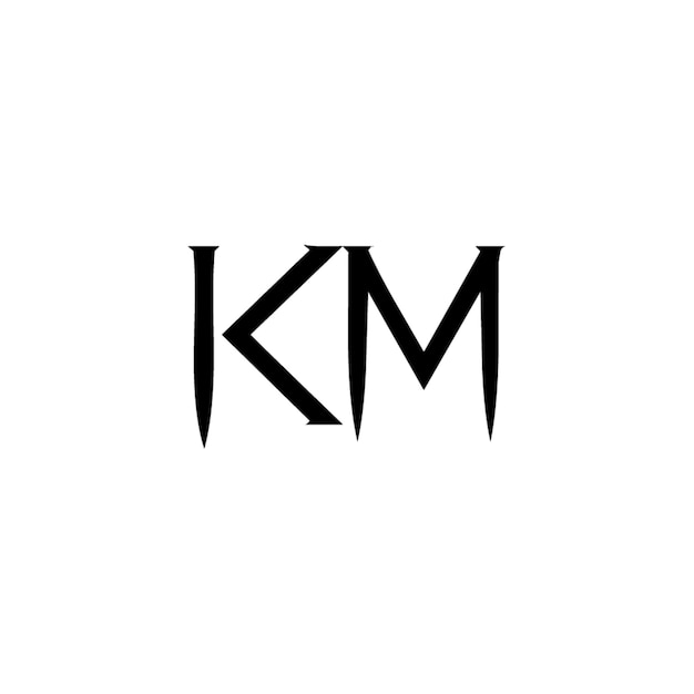 KM monograma logotipo diseño carta texto nombre símbolo monocromo logotipo alfabeto carácter simple logotipo