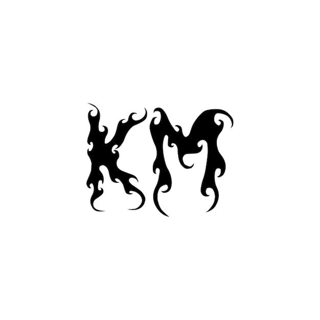 KM monograma logotipo diseño carta texto nombre símbolo monocromo logotipo alfabeto carácter simple logotipo