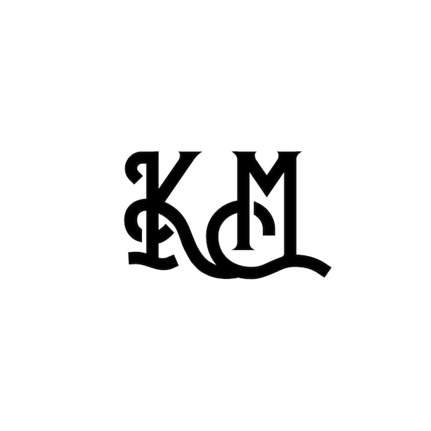 KM monograma logotipo diseño carta texto nombre símbolo monocromo logotipo alfabeto carácter simple logotipo