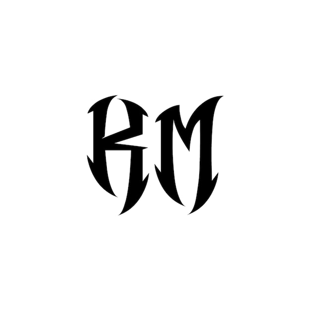 KM monograma logotipo diseño carta texto nombre símbolo monocromo logotipo alfabeto carácter simple logotipo