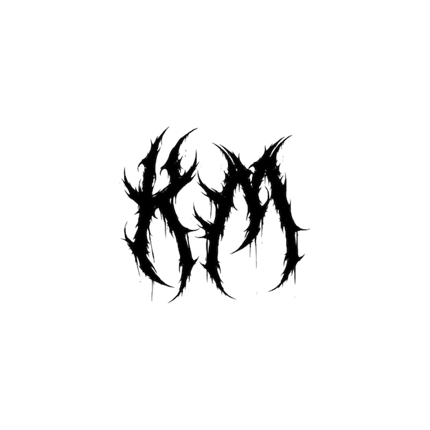 KM monograma logotipo diseño carta texto nombre símbolo monocromo logotipo alfabeto carácter simple logotipo