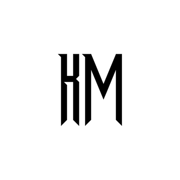 KM monograma logotipo diseño carta texto nombre símbolo monocromo logotipo alfabeto carácter simple logotipo