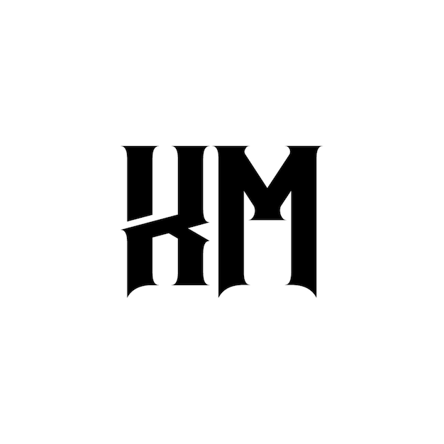 KM monograma logotipo diseño carta texto nombre símbolo monocromo logotipo alfabeto carácter simple logotipo