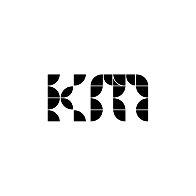 KM monograma logotipo diseño carta texto nombre símbolo monocromo logotipo alfabeto carácter simple logotipo