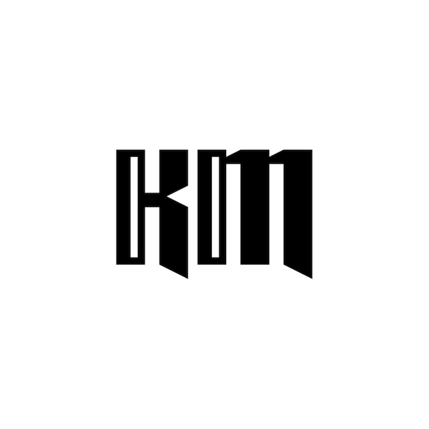 KM monograma logotipo diseño carta texto nombre símbolo monocromo logotipo alfabeto carácter simple logotipo