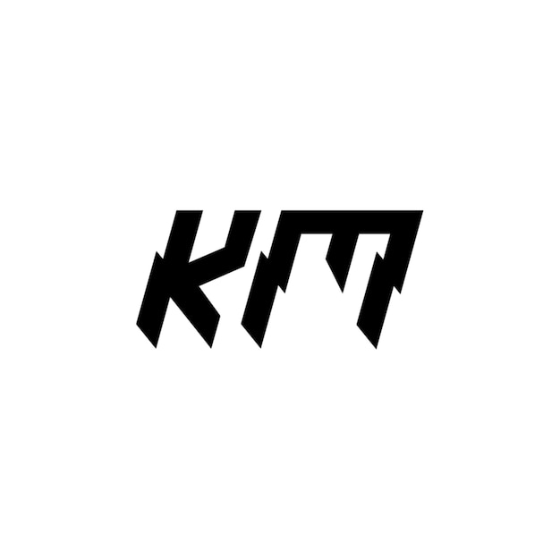 KM monograma logotipo diseño carta texto nombre símbolo monocromo logotipo alfabeto carácter simple logotipo