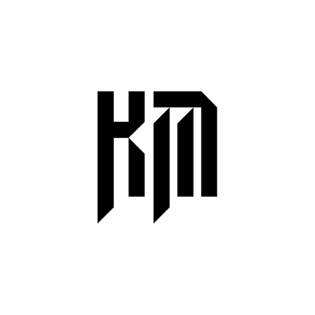 KM monograma logotipo diseño carta texto nombre símbolo monocromo logotipo alfabeto carácter simple logotipo