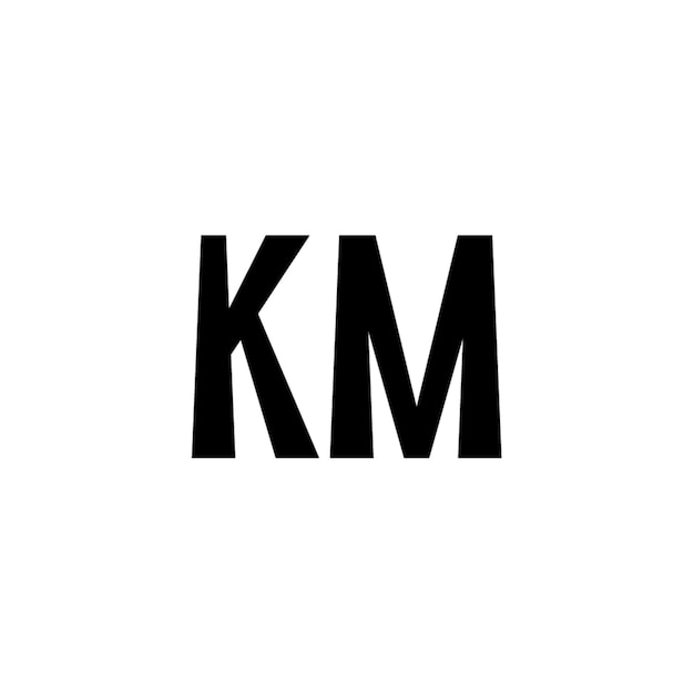 KM monograma logotipo diseño carta texto nombre símbolo monocromo logotipo alfabeto carácter simple logotipo