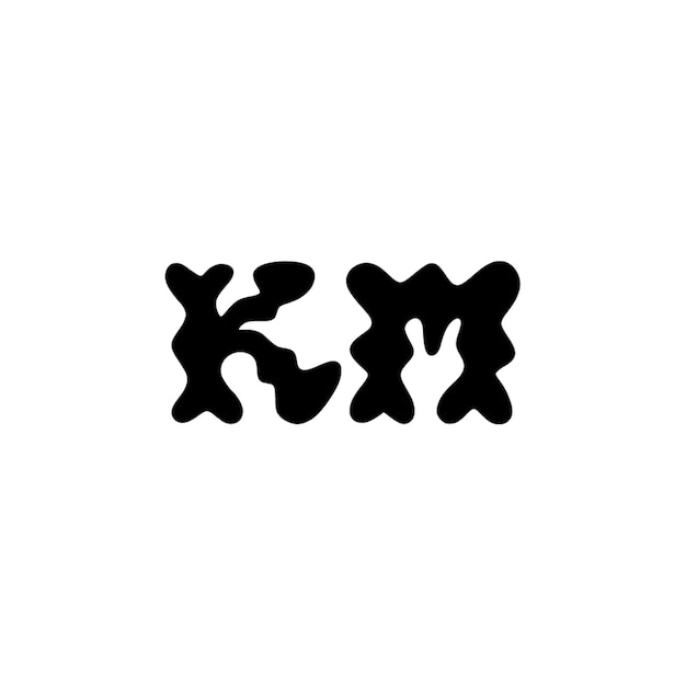 KM monograma logotipo diseño carta texto nombre símbolo monocromo logotipo alfabeto carácter simple logotipo