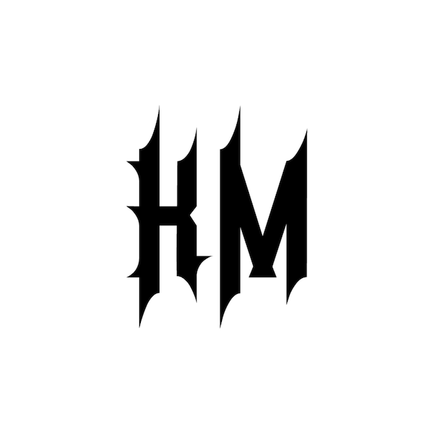 KM monograma logotipo diseño carta texto nombre símbolo monocromo logotipo alfabeto carácter simple logotipo