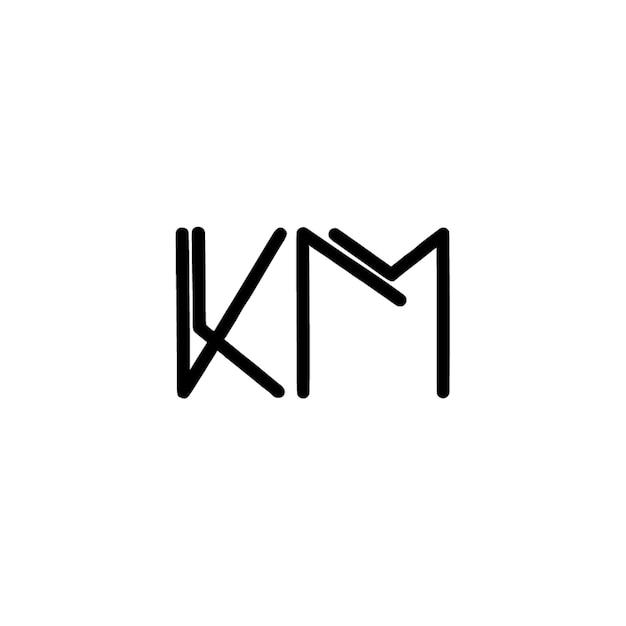 KM monograma logotipo diseño carta texto nombre símbolo monocromo logotipo alfabeto carácter simple logotipo