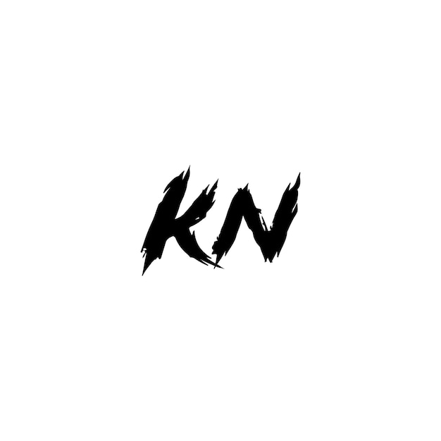 KN monograma logotipo diseño carta texto nombre símbolo monocromo logotipo alfabeto carácter simple logotipo