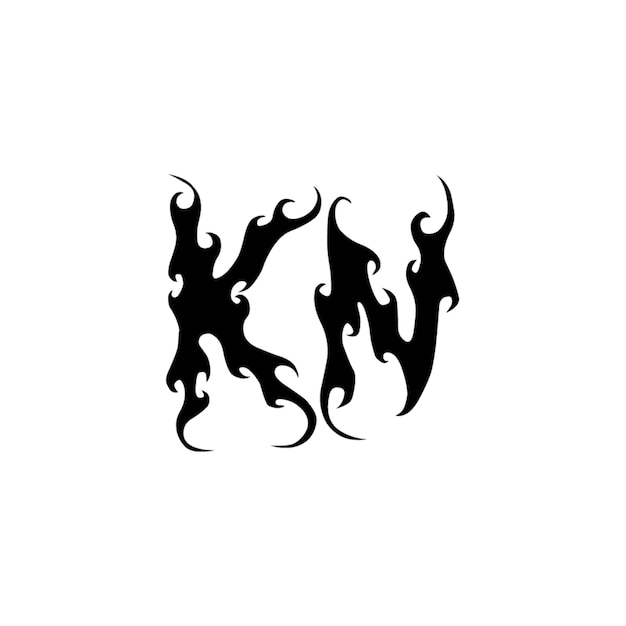 KN monograma logotipo diseño carta texto nombre símbolo monocromo logotipo alfabeto carácter simple logotipo