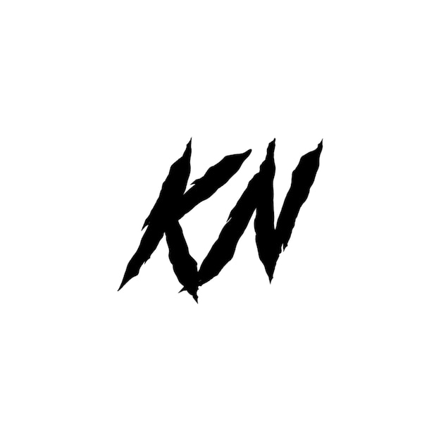KN monograma logotipo diseño carta texto nombre símbolo monocromo logotipo alfabeto carácter simple logotipo