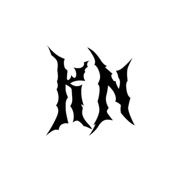 KN monograma logotipo diseño carta texto nombre símbolo monocromo logotipo alfabeto carácter simple logotipo