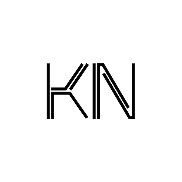 KN monograma logotipo diseño carta texto nombre símbolo monocromo logotipo alfabeto carácter simple logotipo
