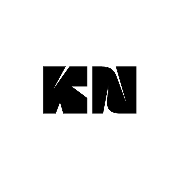 KN monograma logotipo diseño carta texto nombre símbolo monocromo logotipo alfabeto carácter simple logotipo