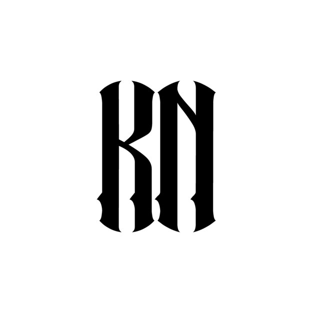 KN monograma logotipo diseño carta texto nombre símbolo monocromo logotipo alfabeto carácter simple logotipo