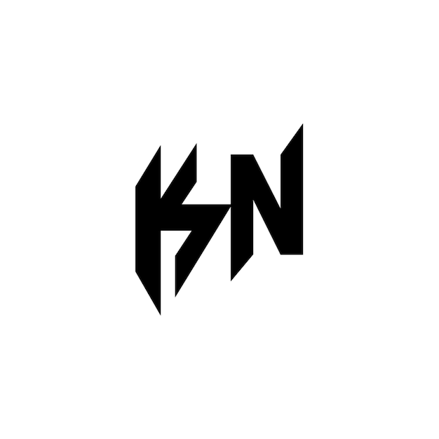 KN monograma logotipo diseño carta texto nombre símbolo monocromo logotipo alfabeto carácter simple logotipo