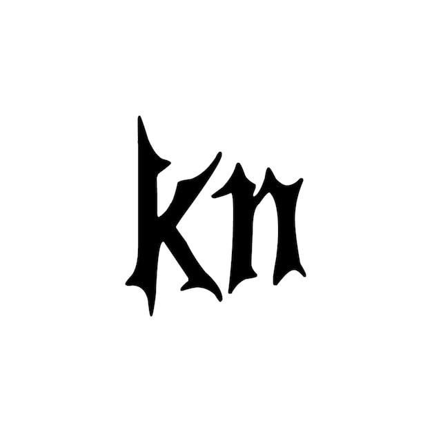 KN monograma logotipo diseño carta texto nombre símbolo monocromo logotipo alfabeto carácter simple logotipo