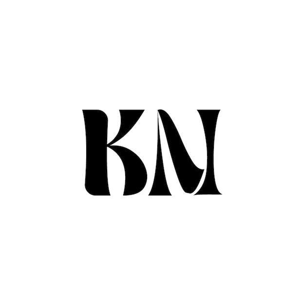 KN monograma logotipo diseño carta texto nombre símbolo monocromo logotipo alfabeto carácter simple logotipo