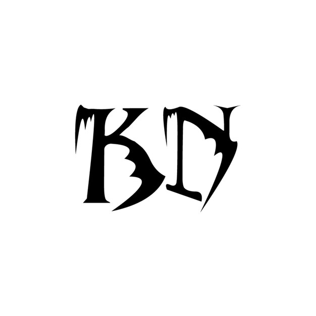 KN monograma logotipo diseño carta texto nombre símbolo monocromo logotipo alfabeto carácter simple logotipo