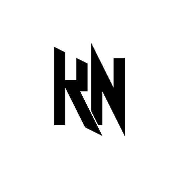 KN monograma logotipo diseño carta texto nombre símbolo monocromo logotipo alfabeto carácter simple logotipo