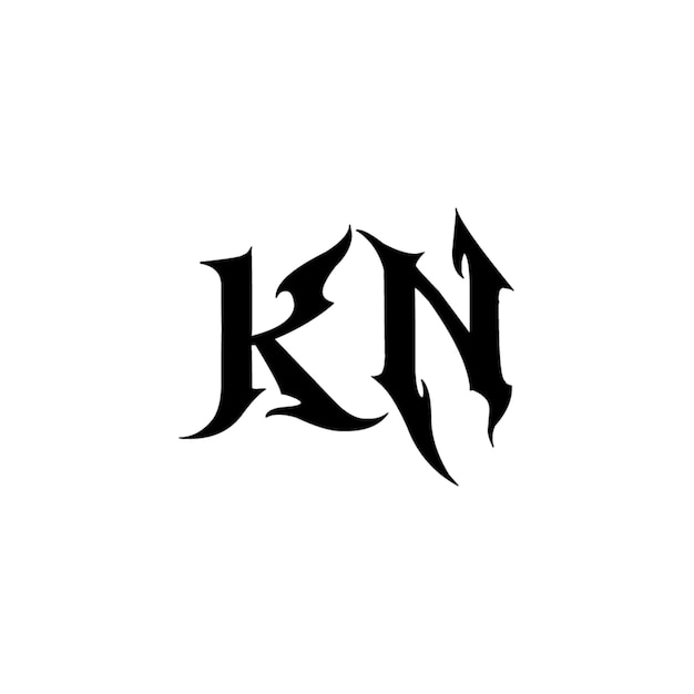 KN monograma logotipo diseño carta texto nombre símbolo monocromo logotipo alfabeto carácter simple logotipo