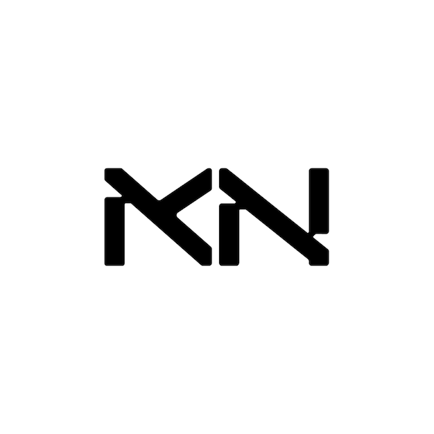 KN monograma logotipo diseño carta texto nombre símbolo monocromo logotipo alfabeto carácter simple logotipo