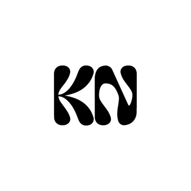 KN monograma logotipo diseño carta texto nombre símbolo monocromo logotipo alfabeto carácter simple logotipo