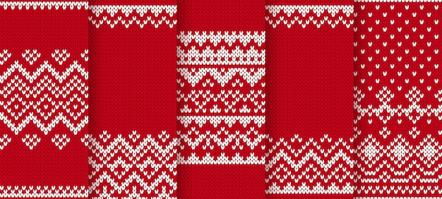 Knit seamless christmas pattern.   illustration. Red texture.
