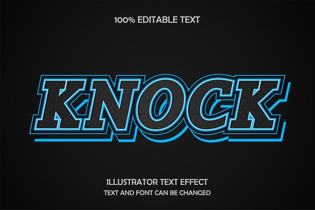 Knock, estilo de capa de luz de patrón de efecto de texto editable