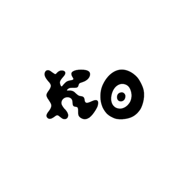 KO monograma logotipo diseño carta texto nombre símbolo monocromo logotipo alfabeto carácter simple logotipo