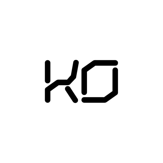 KO monograma logotipo diseño carta texto nombre símbolo monocromo logotipo alfabeto carácter simple logotipo