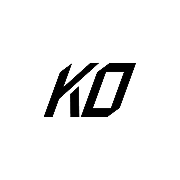 KO monograma logotipo diseño carta texto nombre símbolo monocromo logotipo alfabeto carácter simple logotipo