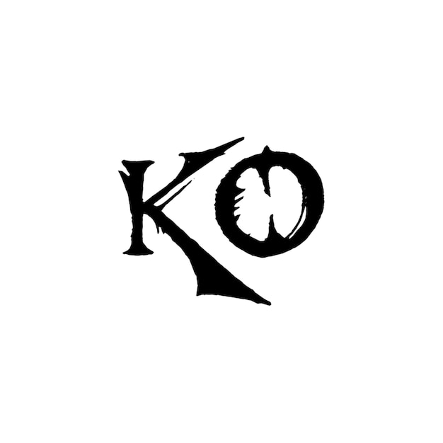 KO monograma logotipo diseño carta texto nombre símbolo monocromo logotipo alfabeto carácter simple logotipo