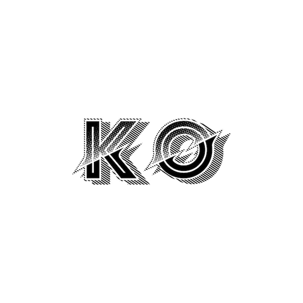 KO monograma logotipo diseño carta texto nombre símbolo monocromo logotipo alfabeto carácter simple logotipo