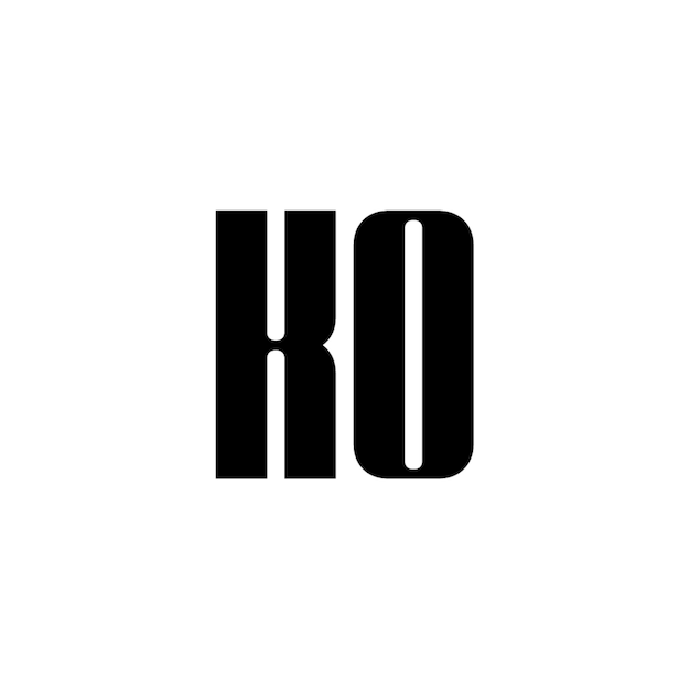 KO monograma logotipo diseño carta texto nombre símbolo monocromo logotipo alfabeto carácter simple logotipo