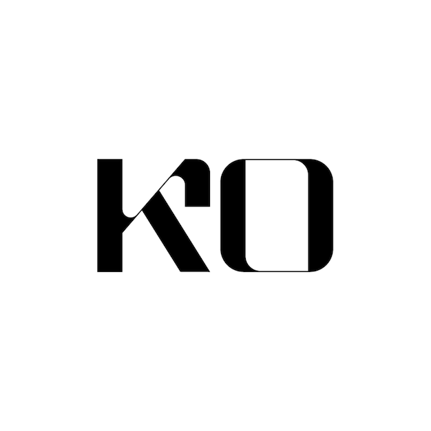KO monograma logotipo diseño carta texto nombre símbolo monocromo logotipo alfabeto carácter simple logotipo