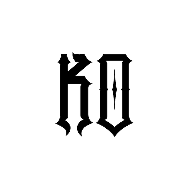 KO monograma logotipo diseño carta texto nombre símbolo monocromo logotipo alfabeto carácter simple logotipo