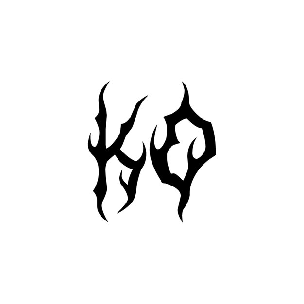 KO monograma logotipo diseño carta texto nombre símbolo monocromo logotipo alfabeto carácter simple logotipo